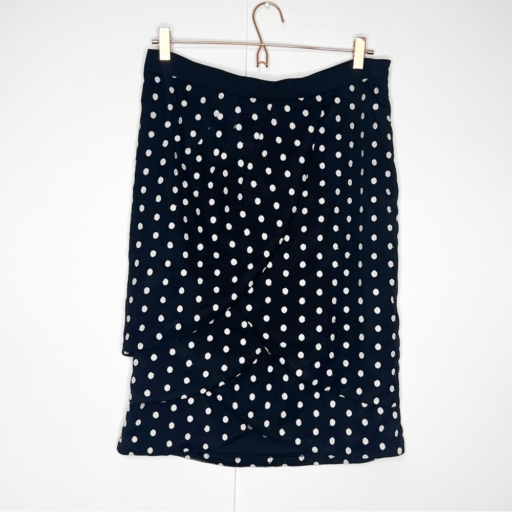 Eva Franco‎ Polka Dot Scalloped Tiered Skirt